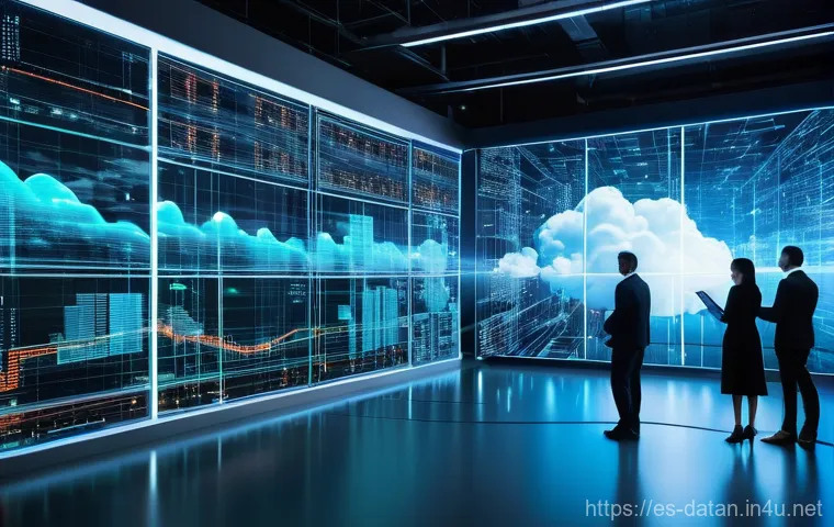 데이터 분석 전문가를 위한 추천 세미나 - **Prompt:** A focused data analyst, wearing smart casual clothing, is intensely working at a high-te...