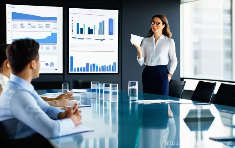 데이터 분석가의 하루 일과 - **Prompt:** A dynamic scene depicting a male data analyst, early 30s, wearing modern glasses, caught...